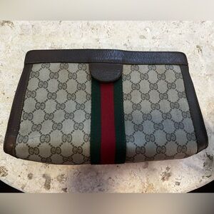 Authentic Vintage Gucci Parfum Shelly Line GG Canvas